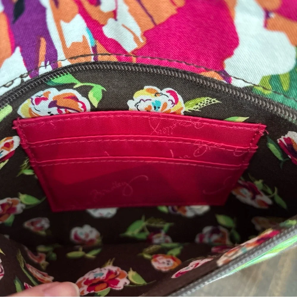 Vera Bradley Pink and Green Botanical Crossbody